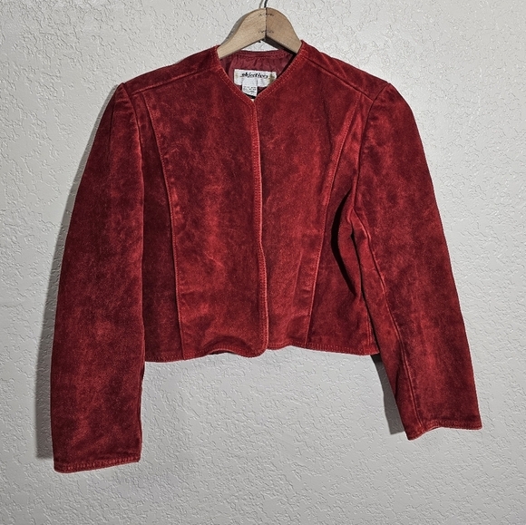 Vintage Objectives Red Cow Split Leather Jacket - Picture 1 of 3